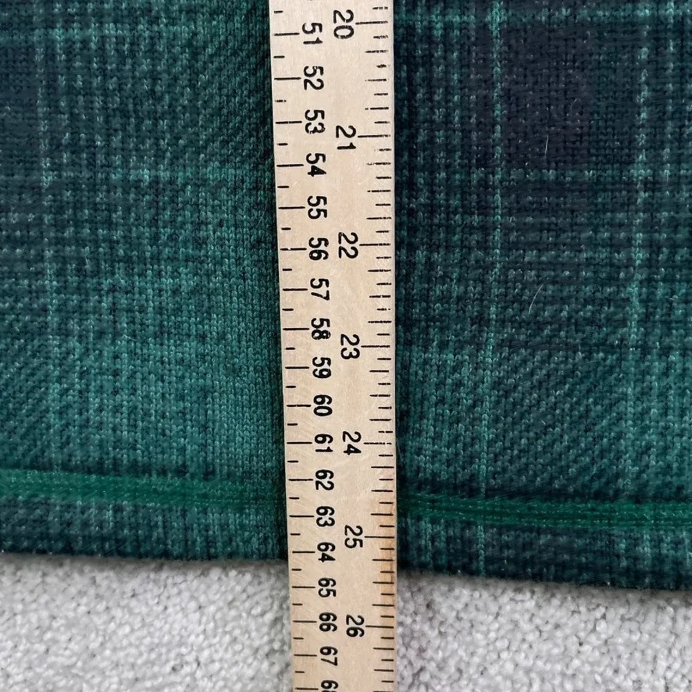 North Face Sweater Mens Small Green Plaid Gordon Lyons Fleece Half Zip Pullover‎
